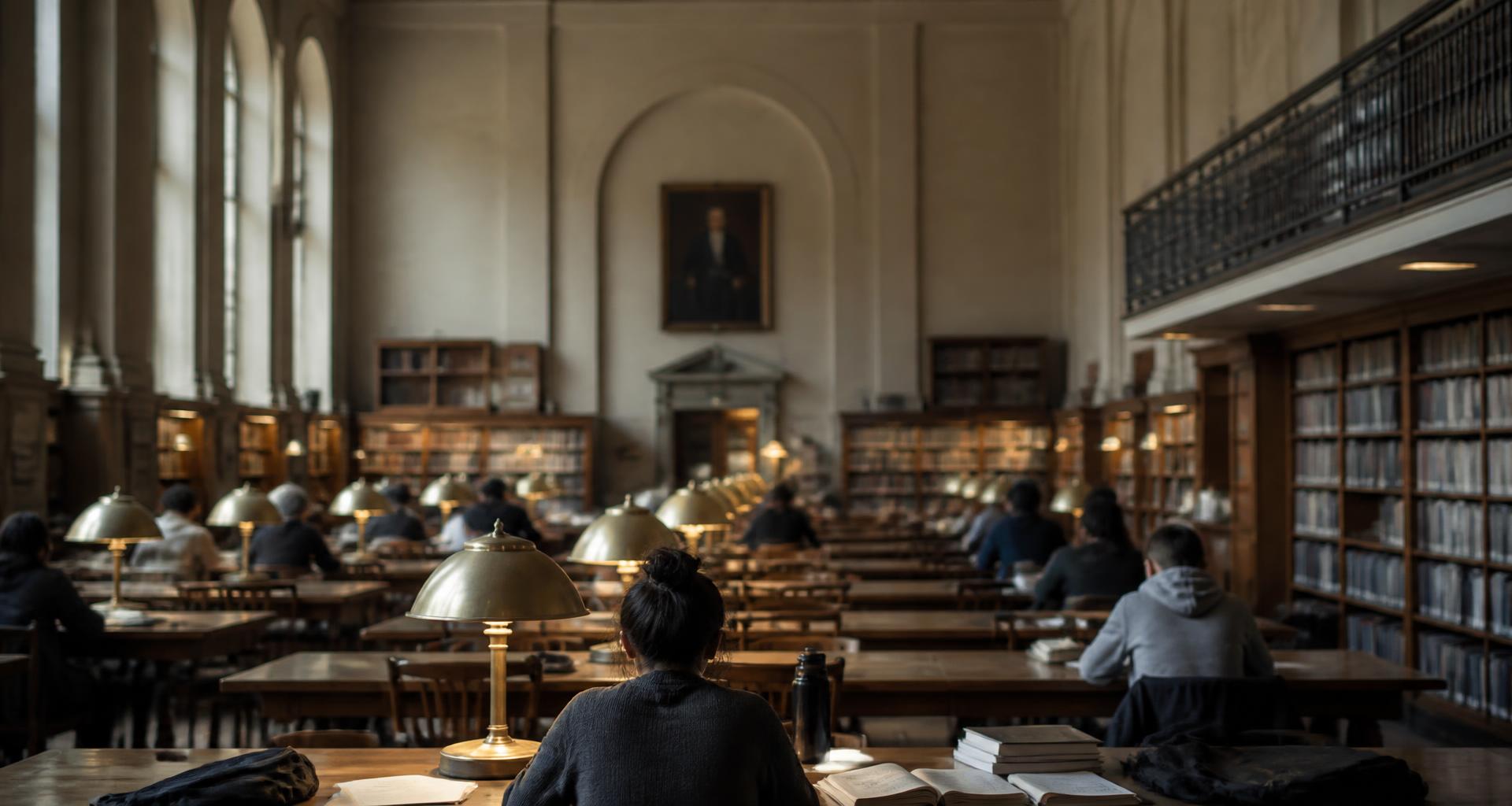 Estudiantes en la sala de lectura